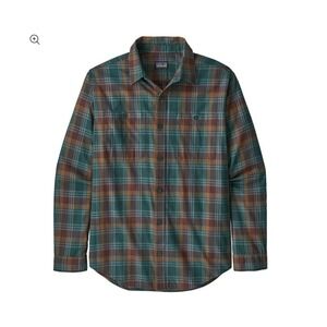Patagonia Long Sleeve Shirt Mens Small Plaid Pockets Pima Cotton EUC Granola
